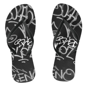 Urban Graffiti Style Flip Flops