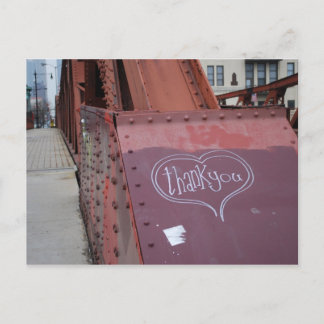 Urban graffiti thank you postcard