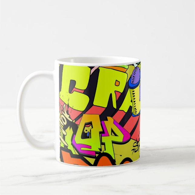 Urban Graffiti: Vintage Art Wall Coffee Mug (Left)
