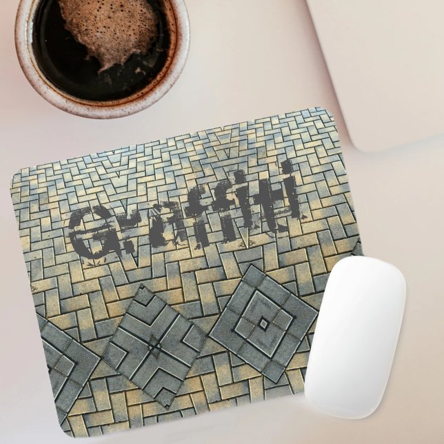 Urban Grey and Yellow Brick Customisable Mouse Pad (Creator Uploaded)