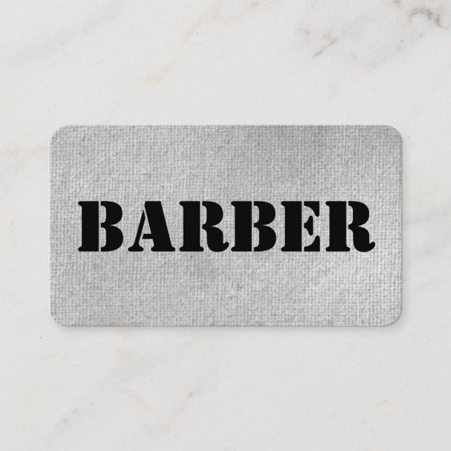 Urban Grey Barber Business Card (Front)