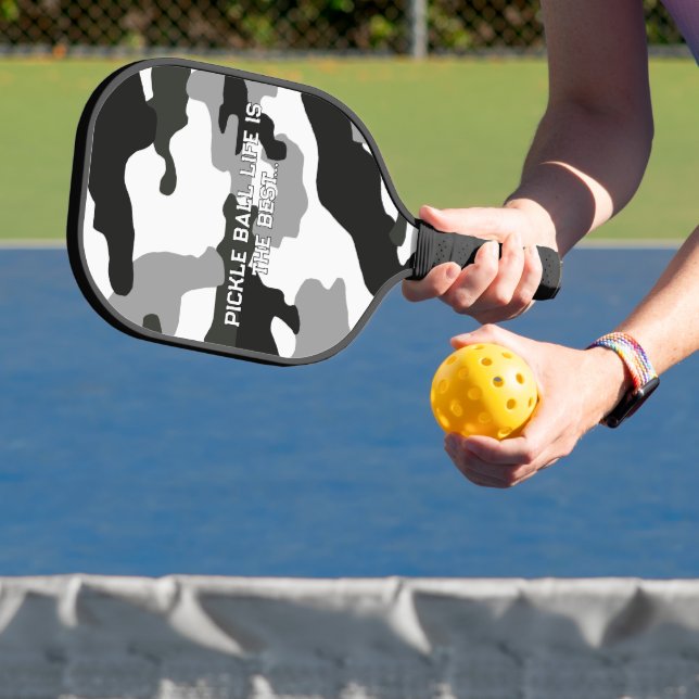 Urban grey camouflage no. 15 print  pickleball paddle (Insitu)
