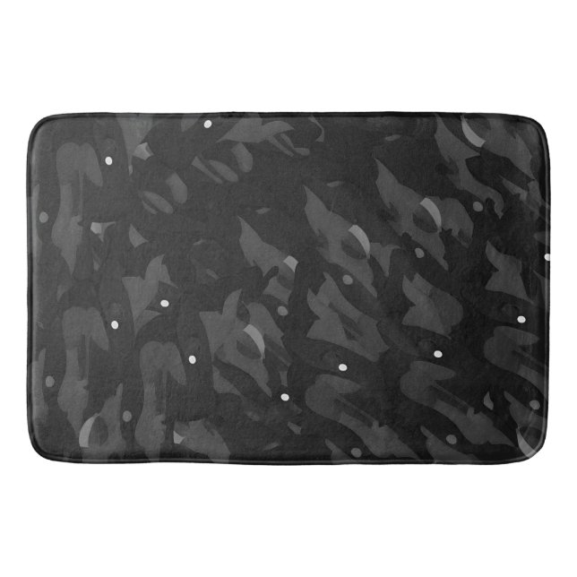 Urban Grey Camouflage Pattern Bath Mat (Front)