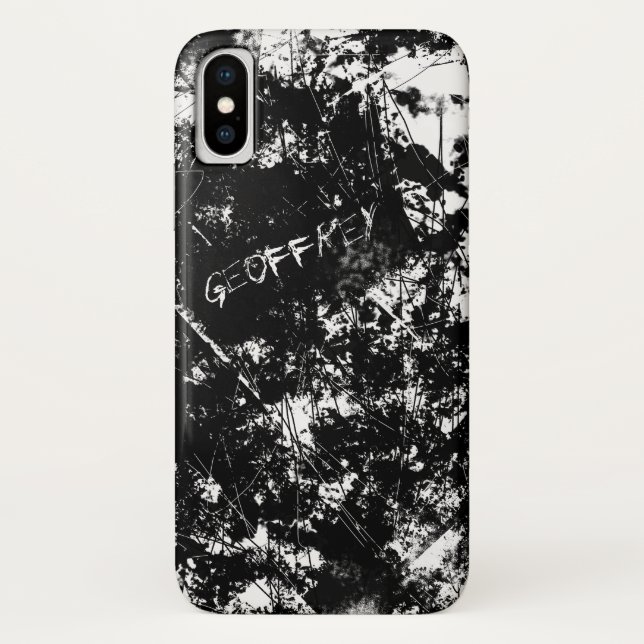 Urban Grunge Black and White Scratch Abstract Case-Mate iPhone Case (Back)