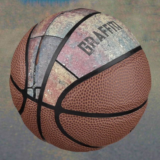 Urban Grunge Chequered Brick Customisable Basketball (Creator Uploaded)