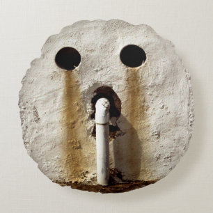 Urban Grunge Exposed Water Pipe Round Cushion