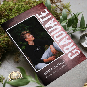 Urban Grunge Photo Graduation Invitation Postcard