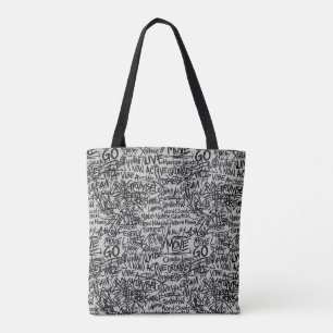 Urban Grunge Scribble Tote Bag