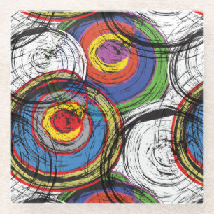 Urban Grunge Swirls Glass Coaster