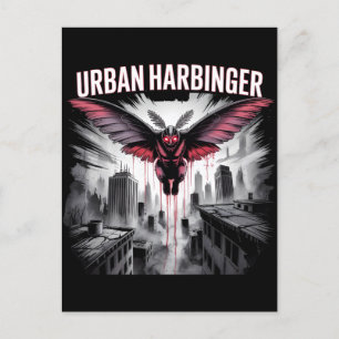 URBAN HARBINGER Mothman Holiday Postcard