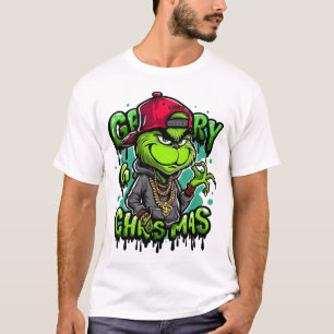 Urban Hip Hop Christmas Grump - Mean Green Bling T-Shirt
