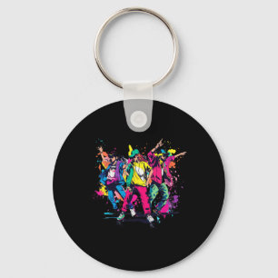 Urban Hip Hop Dancing Novelty Graffiti Graphic Key Ring