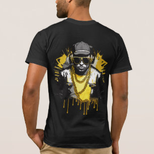 Urban Hip Hop Gold Street Style Portrait T-Shirt