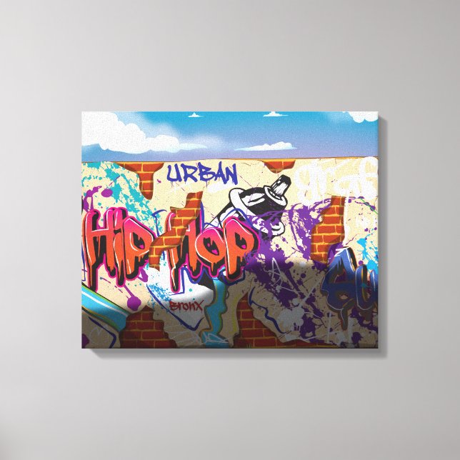 Urban Hip Hop Graffiti Wall. Canvas Print (Front)