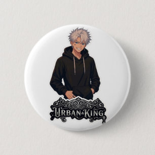 Urban King Anime Boy Aesthetic - Custom Round Butt 6 Cm Round Badge