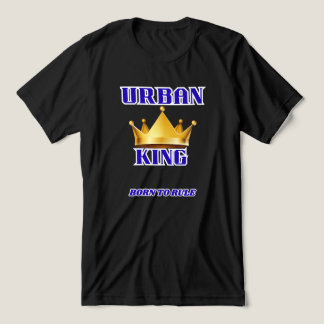 URBAN KING, BORN TO RULE MEN'S SOLID BLACK Tri-Blend SHIRT