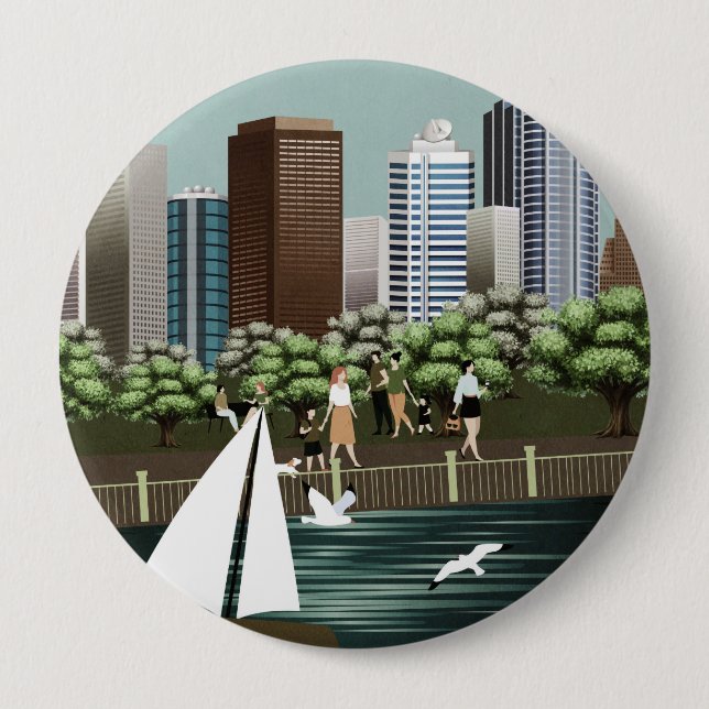 Urban landscape 10 cm round badge (Front)