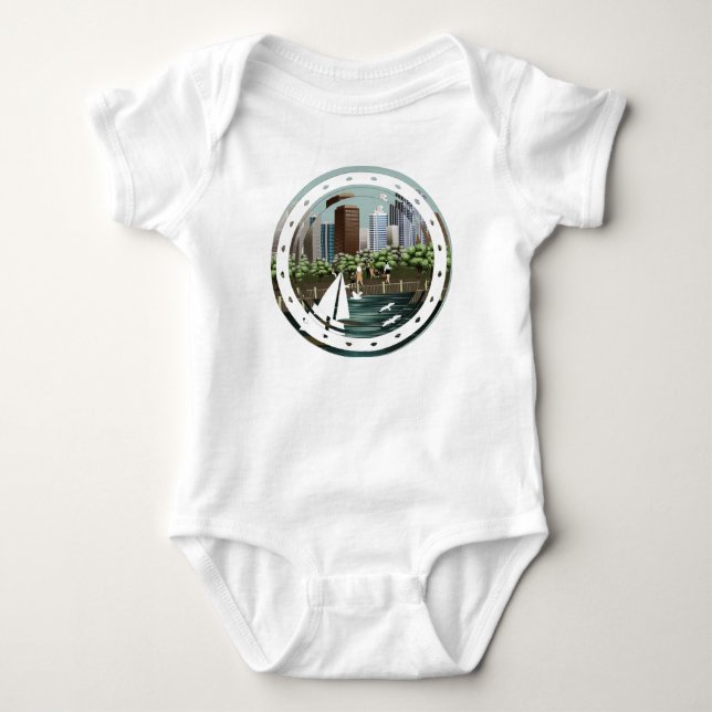 Urban landscape baby bodysuit (Front)