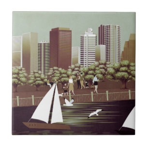 Urban landscape ceramic tile