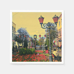 Urban Landscape Colourful Paper Napkin