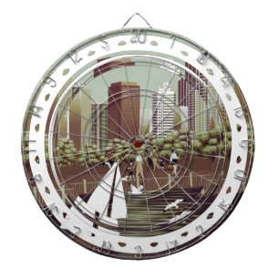 Urban landscape dart board