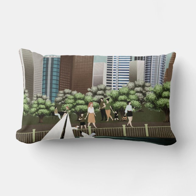Urban landscape lumbar cushion (Front)