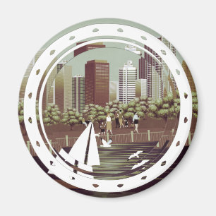 Urban landscape magnet