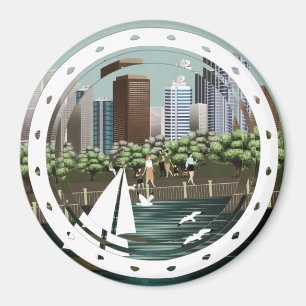 Urban landscape magnet