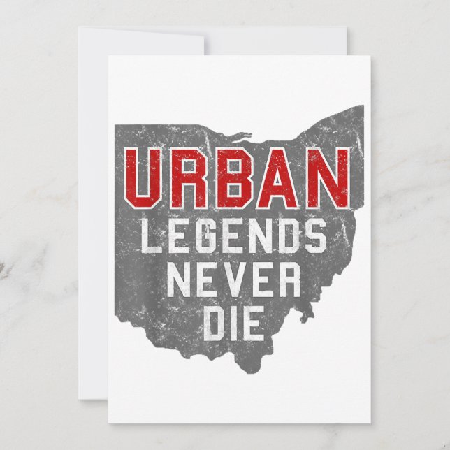 Urban Legends Never Die State of Ohio Distressed  Invitation (Front)