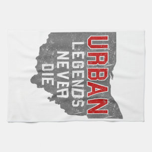 Urban Legends Never Die State of Ohio Distressed Tea Towel