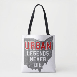 Urban Legends Never Die State of Ohio Distressed Tote Bag