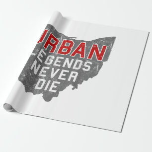 Urban Legends Never Die State of Ohio Distressed Wrapping Paper