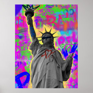 Urban Liberty Collage: Modern Artistic  Poster