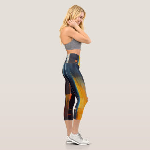Urban Lights Abstract Geometry Capri Leggings