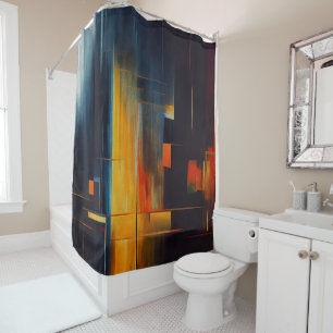 Urban Lights Abstract Geometry Shower Curtain