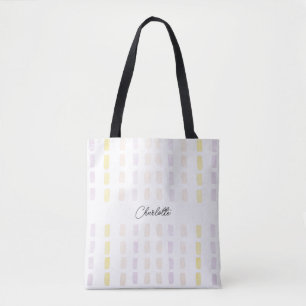 Urban Lilac Geometric Watercolor Monogrammed Tote Bag