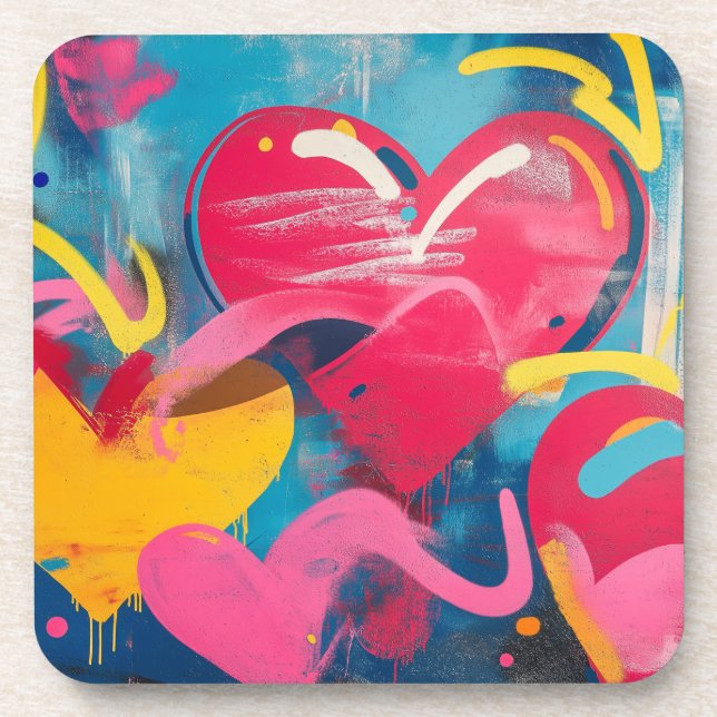 Urban Love: Graffiti Hearts Coaster (Front)