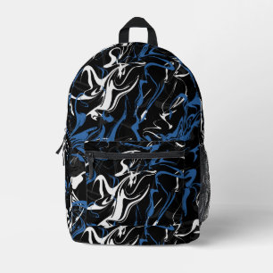 Urban Marble in Blue and Black Printed Backpack