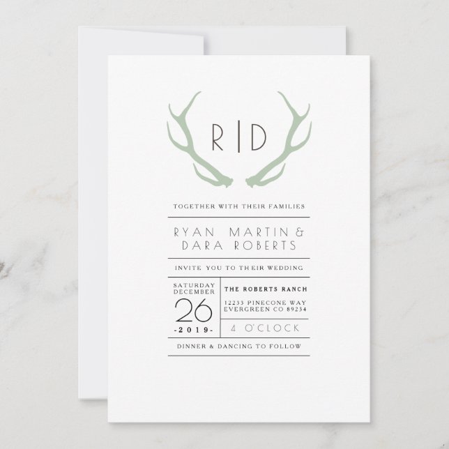 Urban Meets Rustic | Wedding Invite (Front)