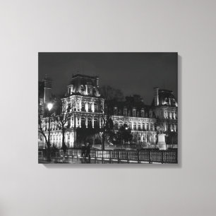 Urban, modern Parisian night life photo Canvas Print