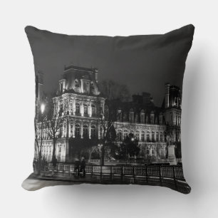 Urban, modern Parisian night life photo Cushion