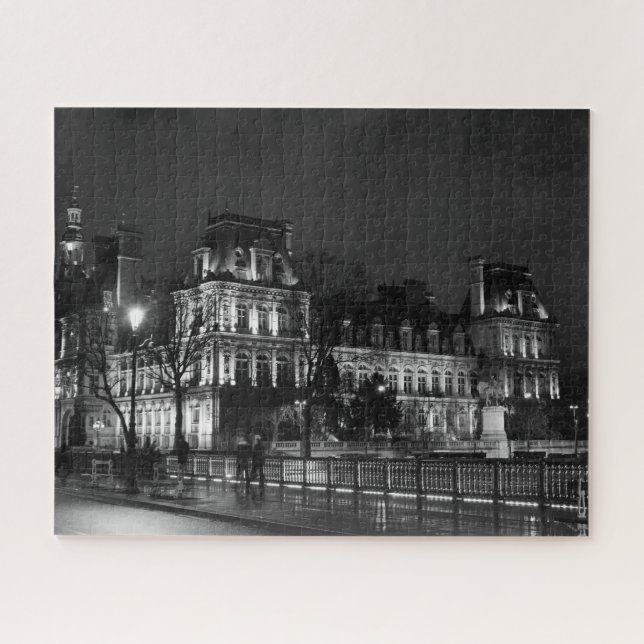 Urban, modern Parisian night life photo Jigsaw Puzzle (Horizontal)