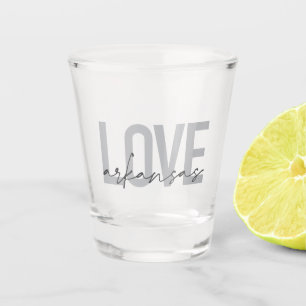 Urban, modern, simple, cool design Love Arkansas Shot Glass