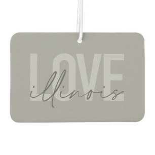 Urban, modern, simple, cool design Love Illinois Car Air Freshener