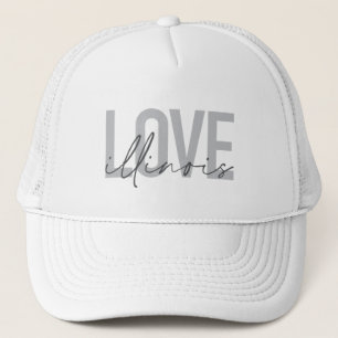 Urban, modern, simple, cool design Love Illinois Trucker Hat