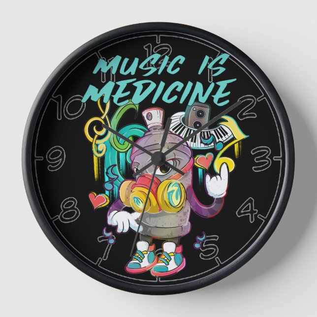 Urban Music is Medicine Graffiti Clock (Front)