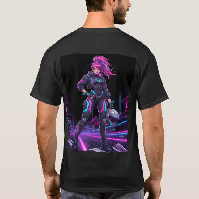 Urban Myth Engine – Cyberpunk Machine Legend T-Shirt (Back)