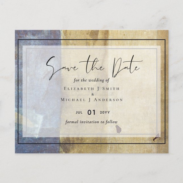 Urban Navy Blue Modern Budget Wedding Invitation (Front)