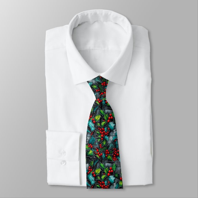 Urban Noel Graffiti Holly Neck Tie (Tied)
