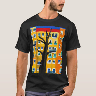 Urban Oasis: Colourful Stylised Building T-Shirt